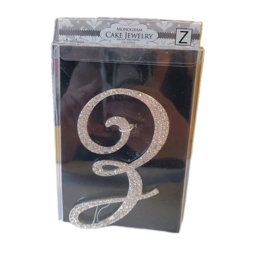 New Monogram Cake Jewelry Toppers Rhinestone Design Numbers & Letters-Lot Of 5 - Picture 3 of 7